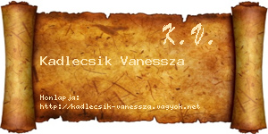 Kadlecsik Vanessza névjegykártya